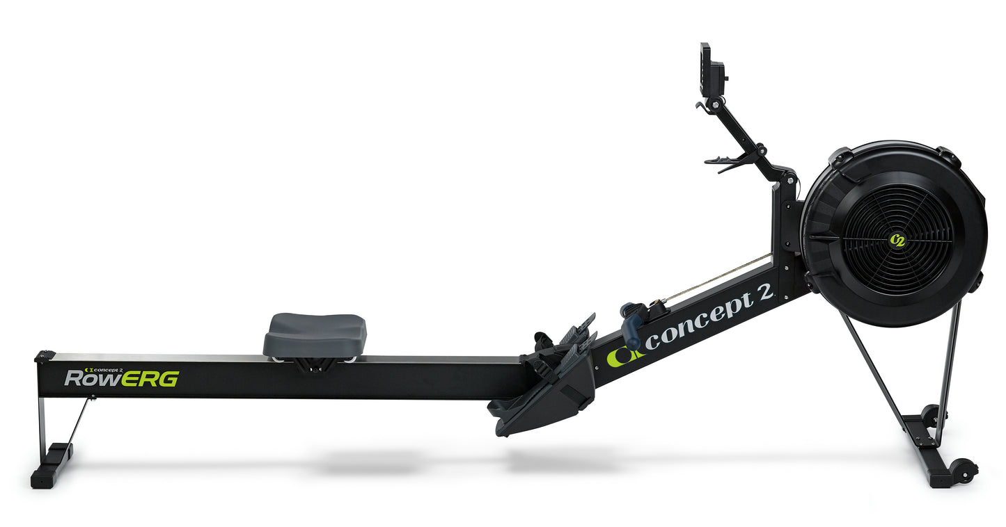 Concept2 rowing machine on a white background