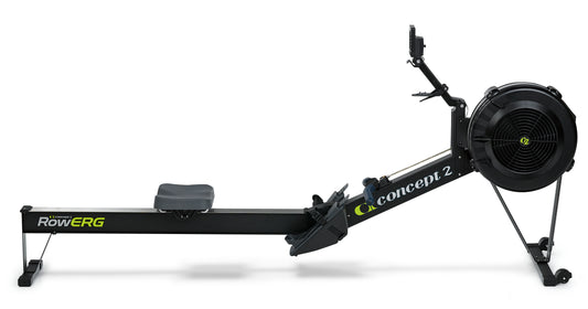 Concept2 rowing machine on a white background